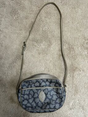 Vintage YSL Yves Saint Laurent Gray animal print Crossbody Bag